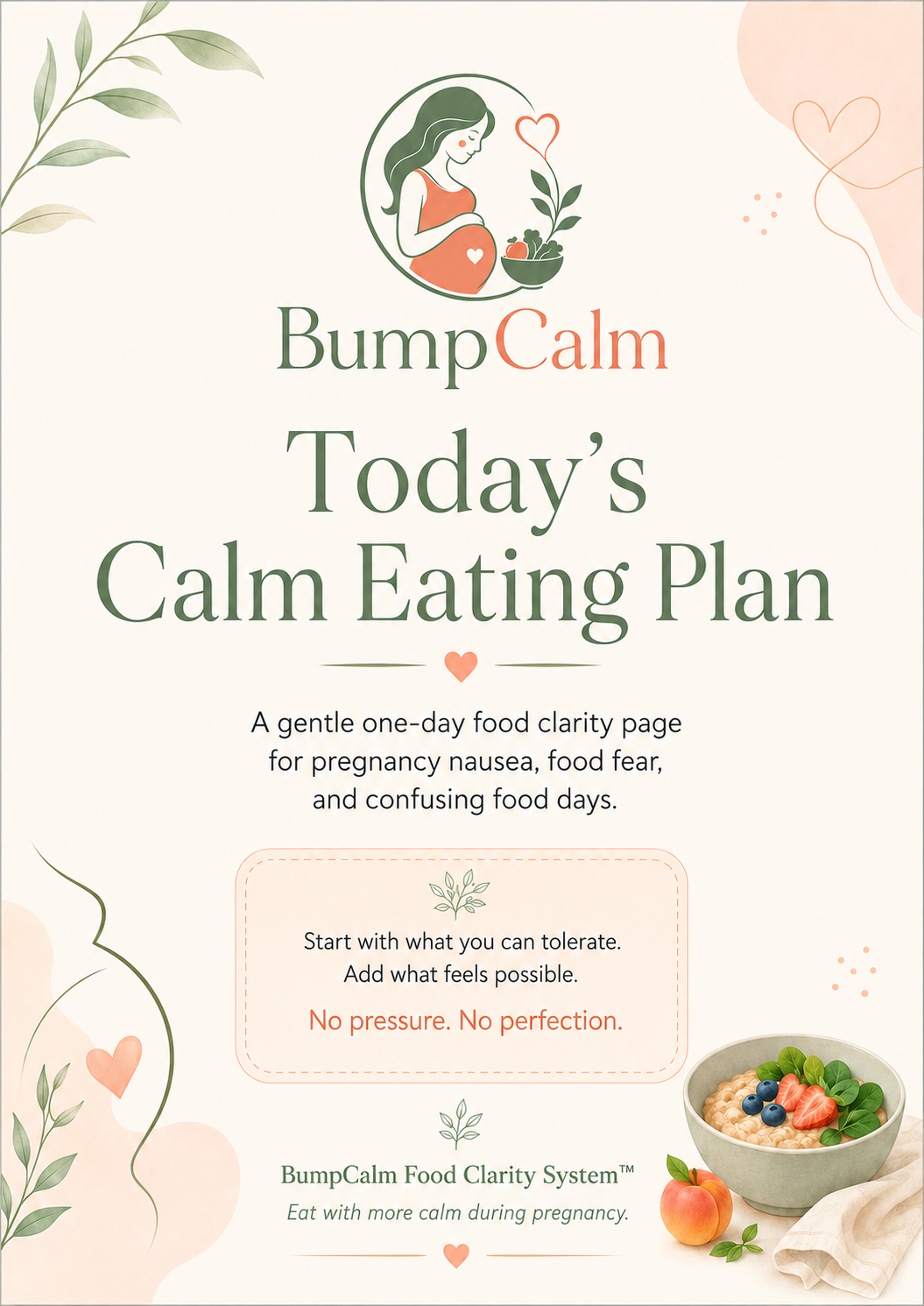 BumpCalm Today’s Calm Eating Plan cover