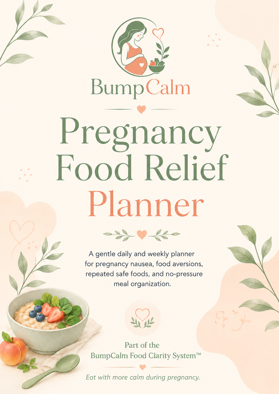 BumpCalm Pregnancy Food Relief Planner cover